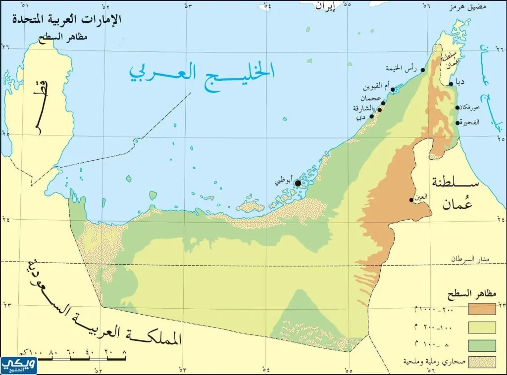 خريطة الإمارات