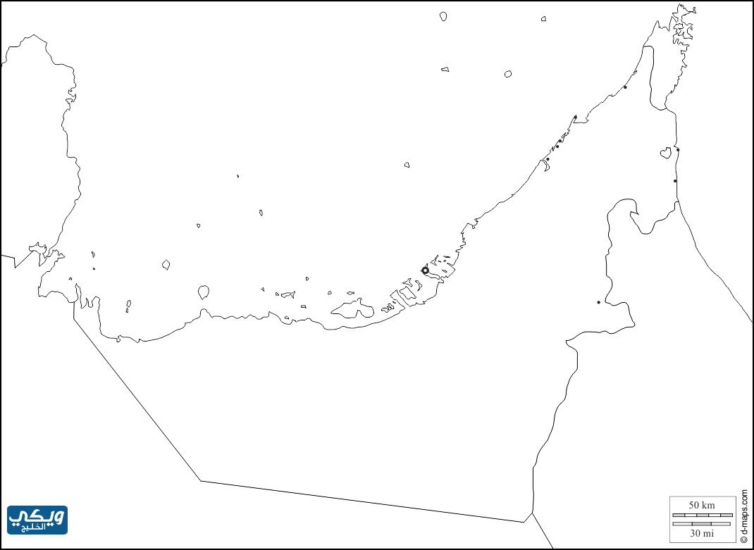 خريطة الامارات للاطفال للطباعة والتلوين