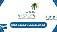 رابط الاستعلام عن وافد برقم الاقامة www.mol.gov.sa