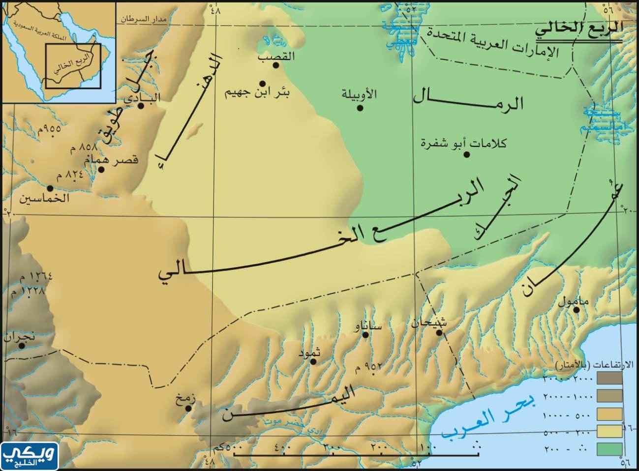 أين تقع صحراء الربع الخالي