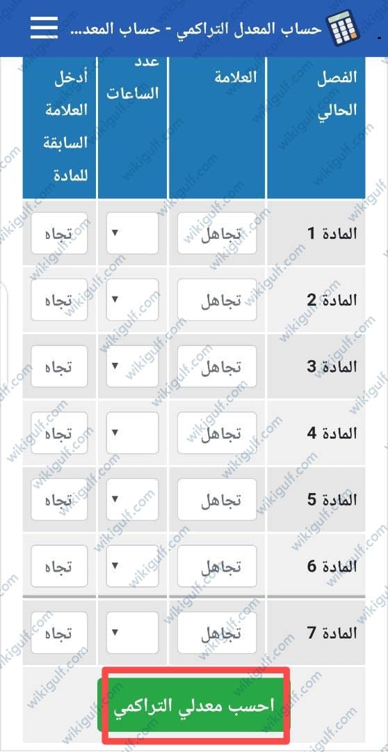 كيف احسب معدلي الجامعي من 5 