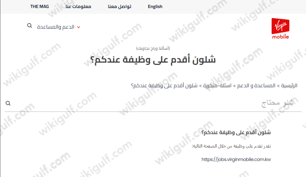رابط التقديم على وظائف شركة فيرجن