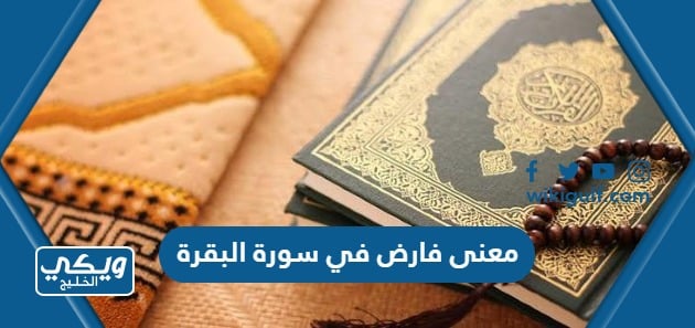 معنى فارض في سورة البقرة