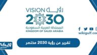 تقرير عن رؤية 2030 مختصر