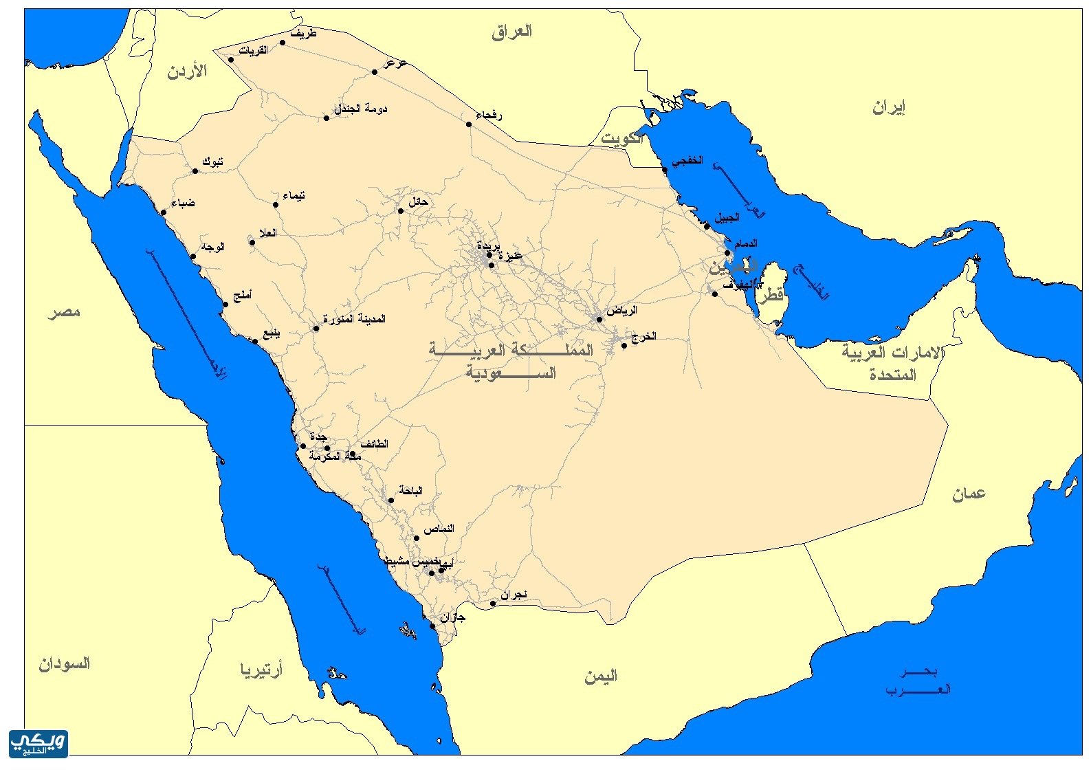 كم تبعد عرعر عن الرياض