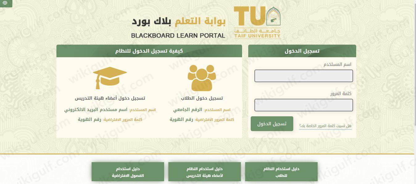 كيف ادخل على البلاك بورد جامعة الطائف