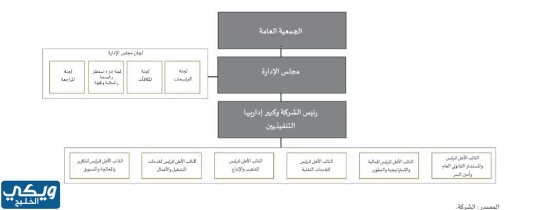 الهيكل التنظيمي لشركة أرامكو