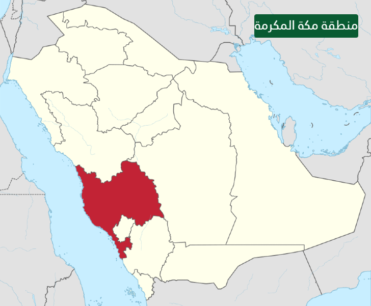 خريطة التقسيم الإداري في المملكة العربية السعودية