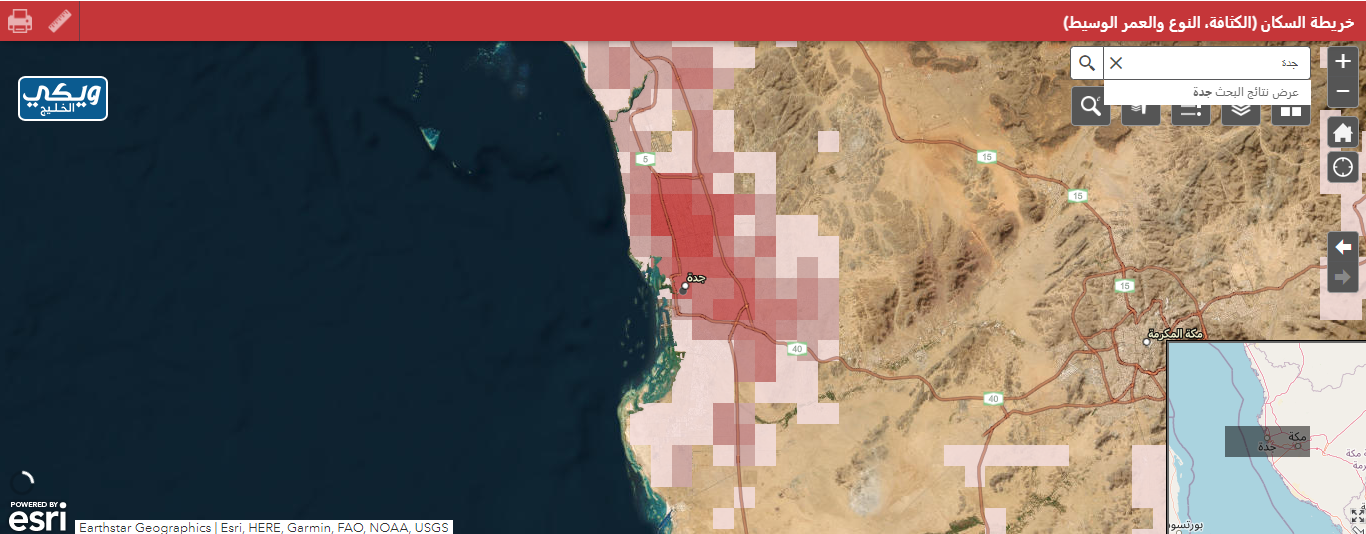 خريطة تفاعلية لسكان جدة
