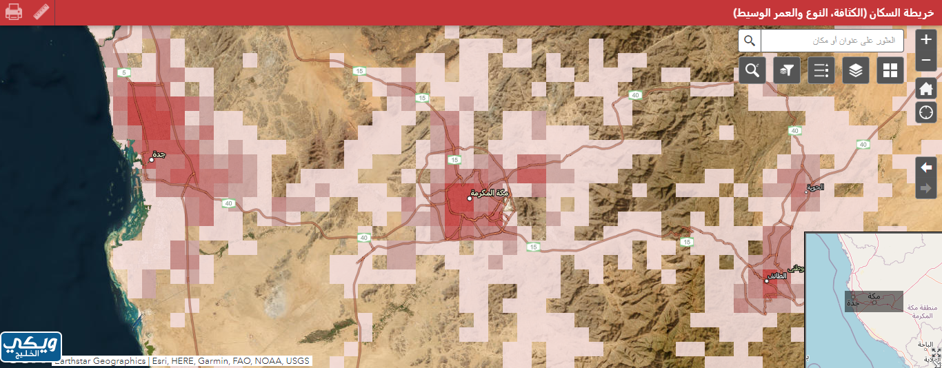 خريطة تفاعلية لمنطقة مكة المكرمة