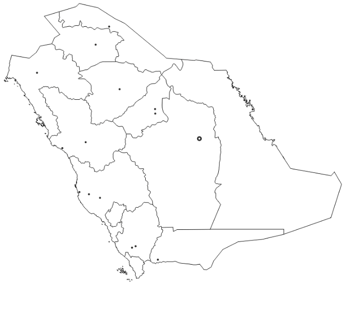 خريطة المملكة العربية السعودية للتلوين