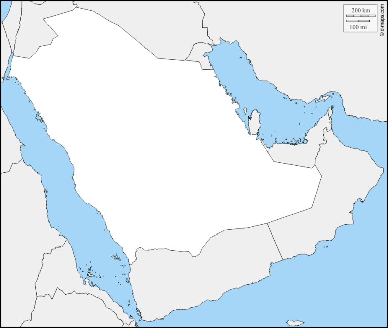 خريطة المملكة العربية السعودية صماء