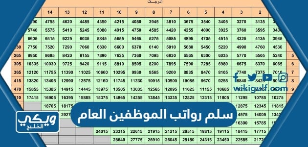 سلم رواتب الموظفين العام