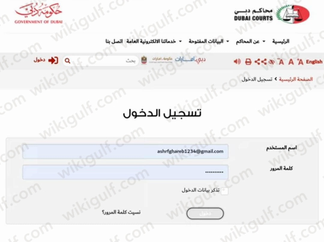 محاكم دبي خطوات الاستفسار برقم القضية